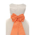 Kids Dream Little Girls Ivory Orange Tulle Satin Sash Bow Flower Girl Dress 2-6 - SophiasStyle.com